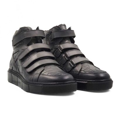 Muške duboke cipele patike izradjene od prvoklasne sive teleće Box kože.