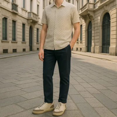 Muške cipele S25-526 koje kombinuju Nappa kožu, pažljivo biranu Suede (prevrnutu) kožu, đon od prirodne gume drveta hevea i ručnu Blake Stitch izradu.