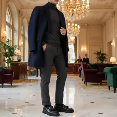 Muške teget Tassel mokasine sa ukrasnom kićankom. Idealne za smart-casual izgled, jesen-zima. Udobnost i prefinjenost bez pertli.