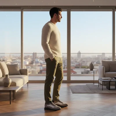 Patchwork elegantne muške patike: trendi kombinacija materijala i tekstura. Upečatljiv dizajn za smart-casual izgled. Kvalitetna izrada.