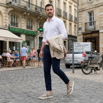 Muške elegantne bež patike koje definišu pojam modernog, tihog luksuza. Nappa i zanatska preciznost za muškarce koji cene diskretan i moćan vizuelni utisak.