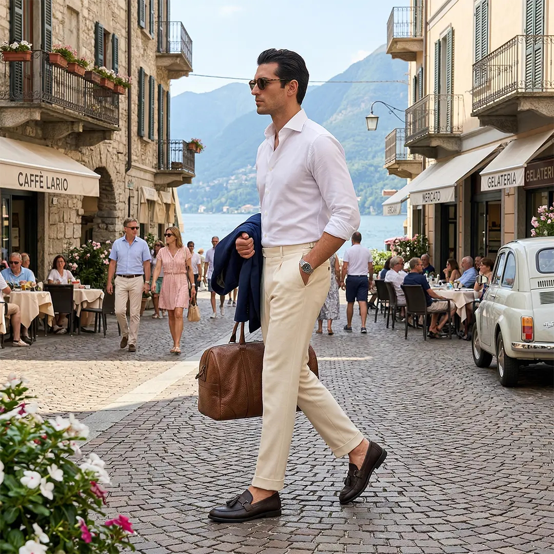 Vrhunske kožne braon muške mokasine koje pružaju besprekoran stil i dugotrajnost. Idealan izbor za poslovne i svečane prilike.